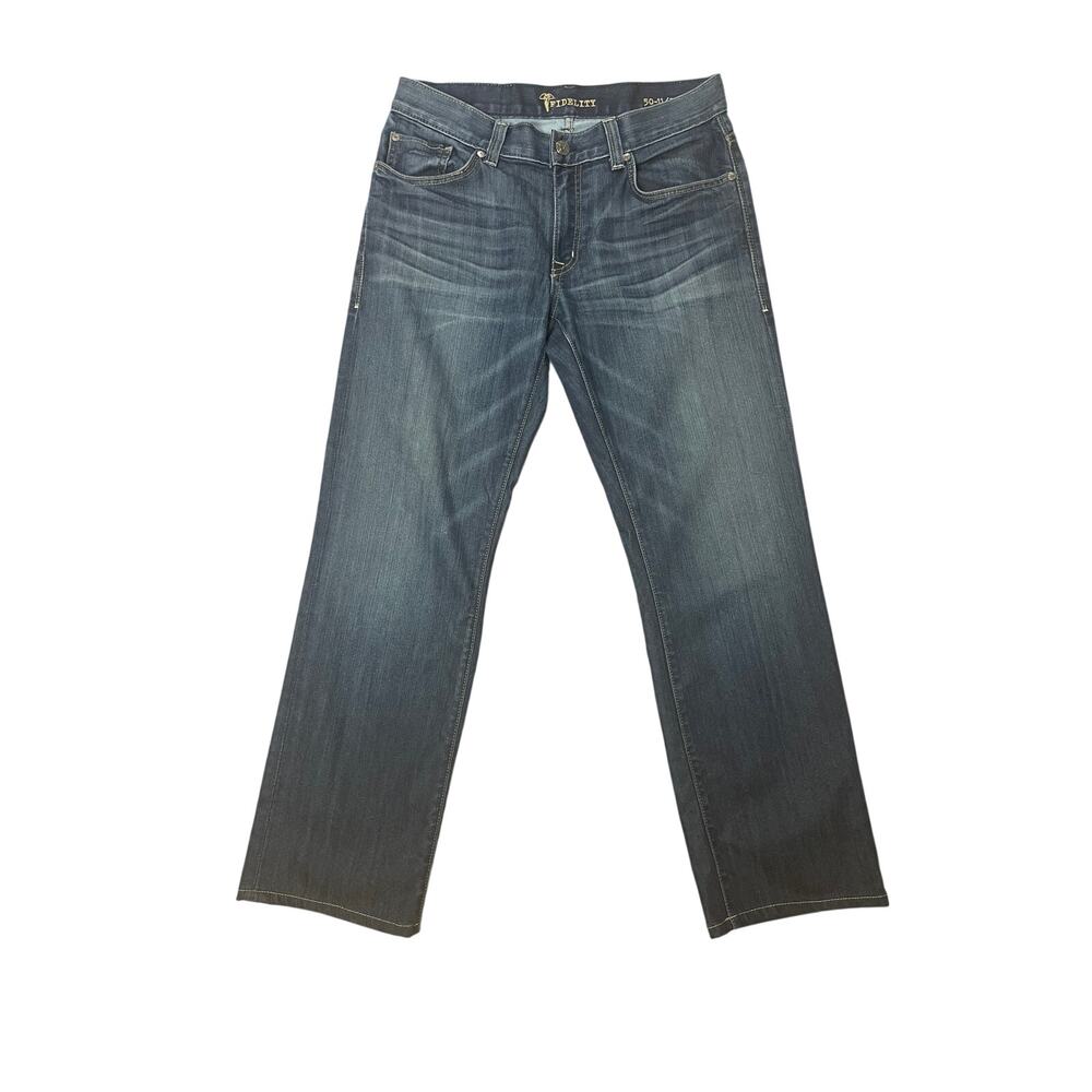 Fidelity 50-11 Selvedge Relaxed Straight Leg Jeans 33 X 32 USA Made Stretch